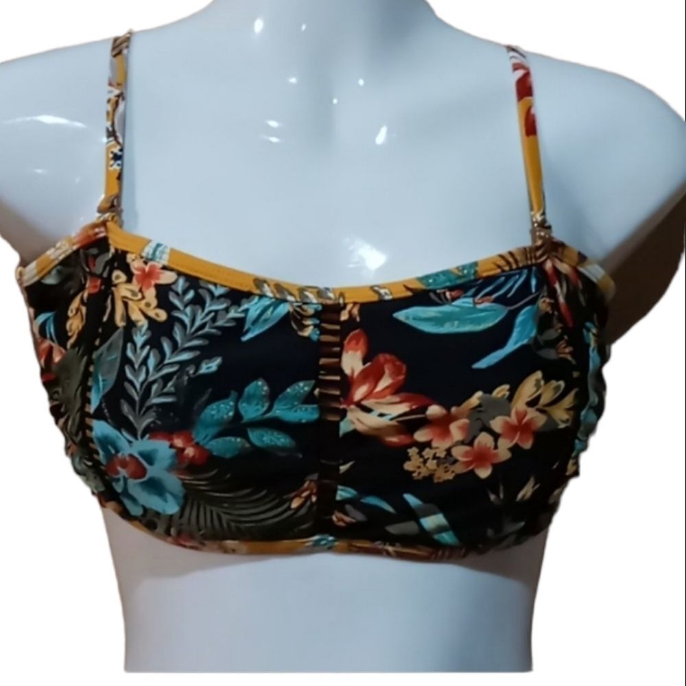 Black floral bikini top 12/14